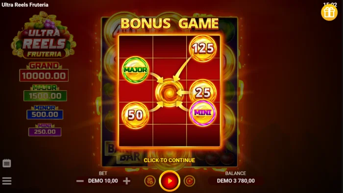 Ultra Reels Fruteria - spustenie miestnosti Hold and Win