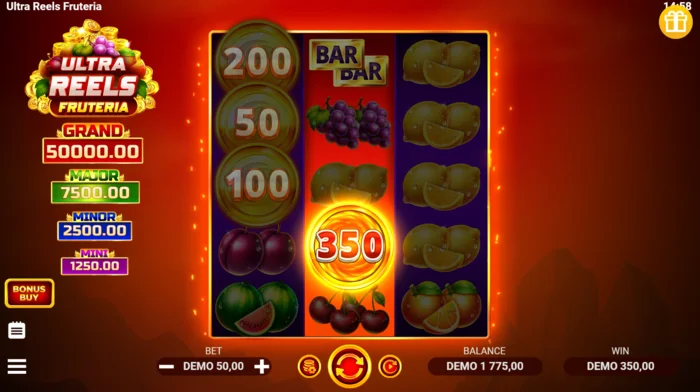 Ultra Reels Fruteria - mince Coin Collect s nominálnymi hodnotami